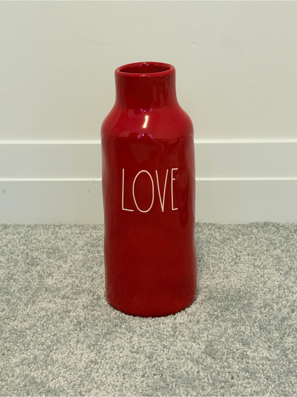 Rae Dunn LOVE Red Ceramic Vase